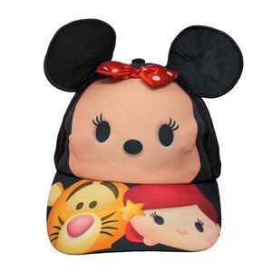 Disney Tsum Tsum Girls Snapback Hat Multicolor Minnie Mouse Ears 100% Cotton